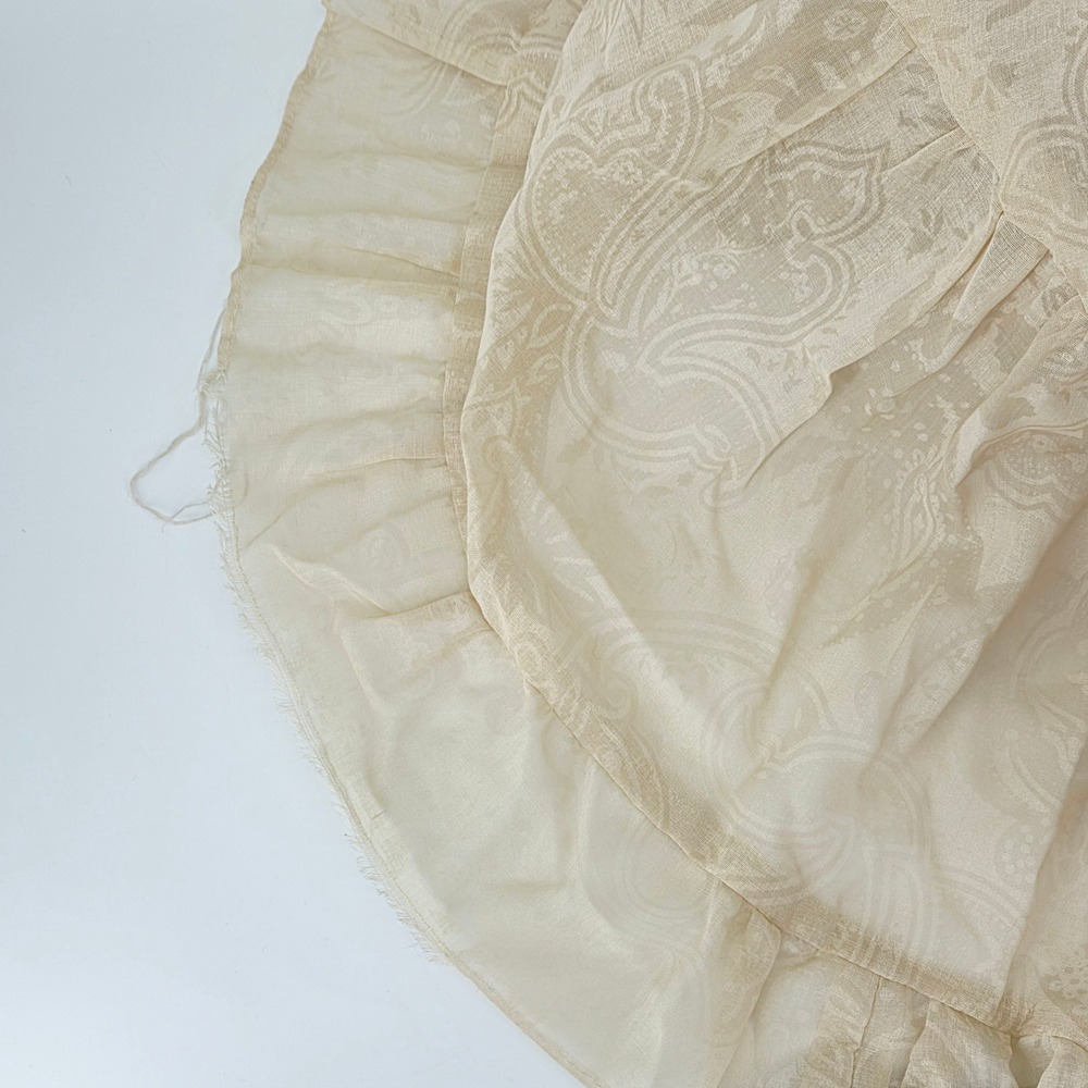 Vintage 1970s Gunne Sax Jessica Cream Crochet Maxi Prairie Sheer Dress Sz 5 - Picture 11 of 16